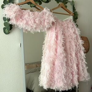 ASOS 2 piece skirt and off the shoulder crop top set